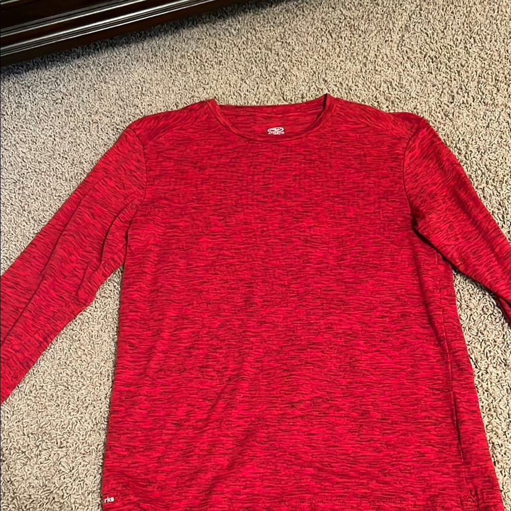 Red Long Sleeve Athletic Shirt